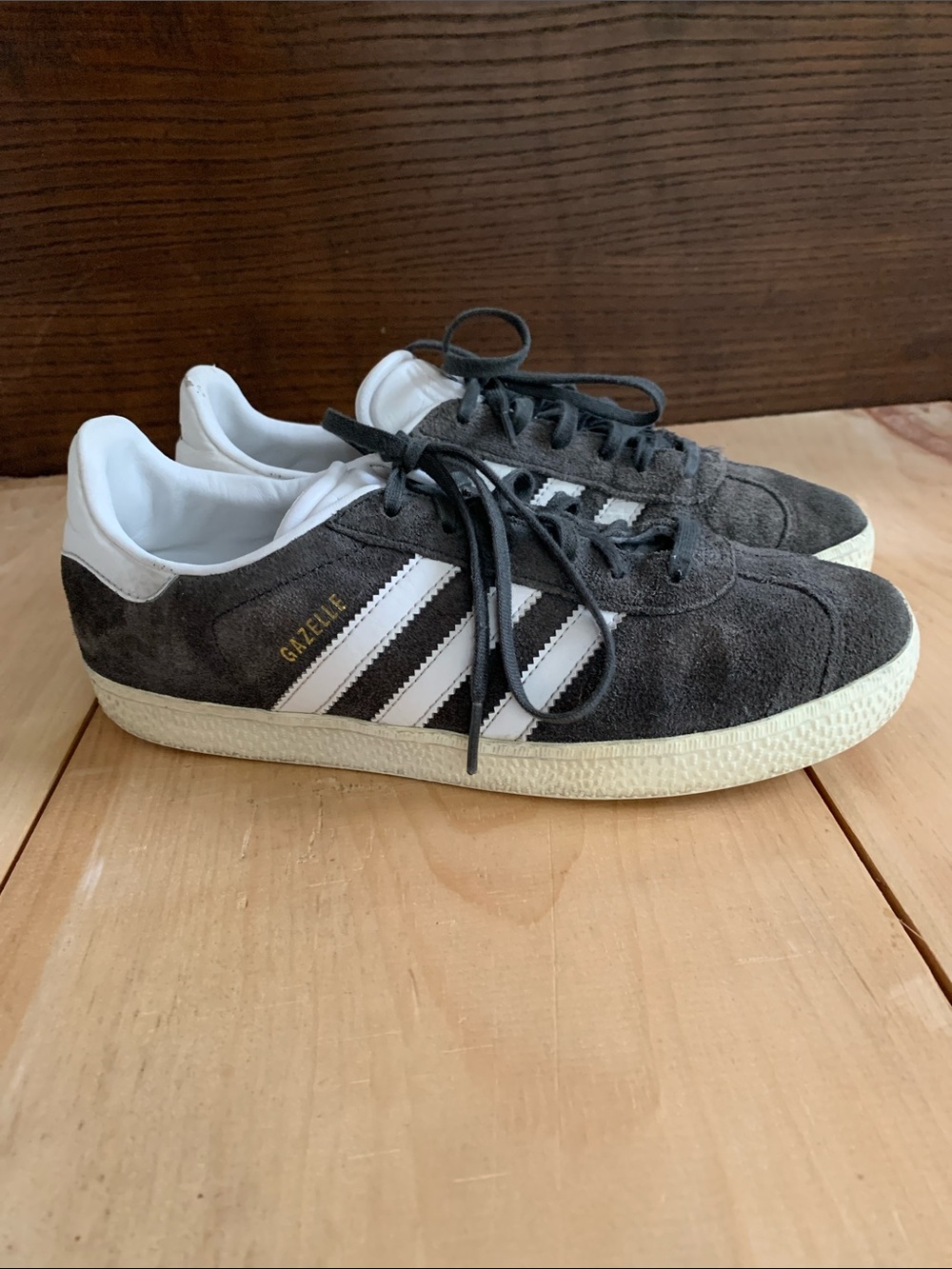 adidas Gazelle Suede Sneakers in Gray Blue and White